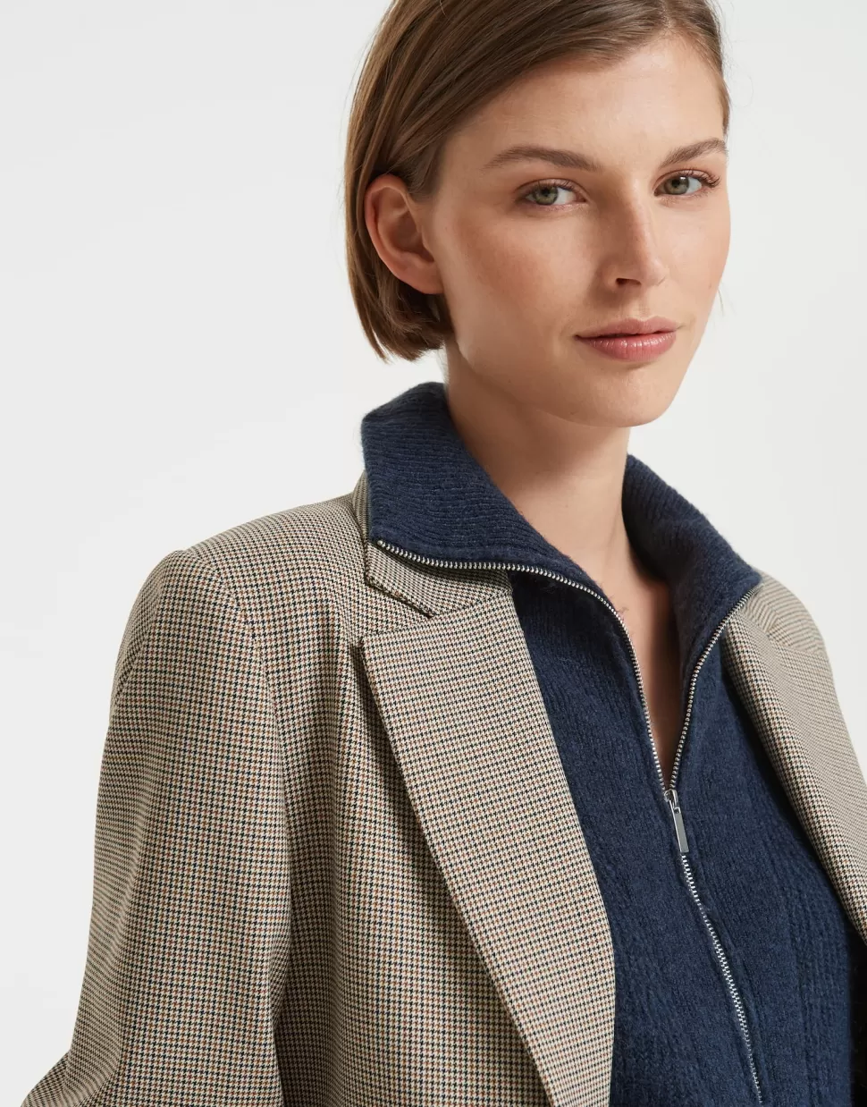 OPUS Fashion Blazer Vesten | Blazer Jimeni Check Nutmeg