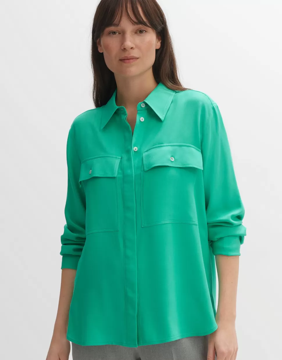 OPUS Fashion Blouses | Blouse Met Lange Mouwen Falva Opal Green