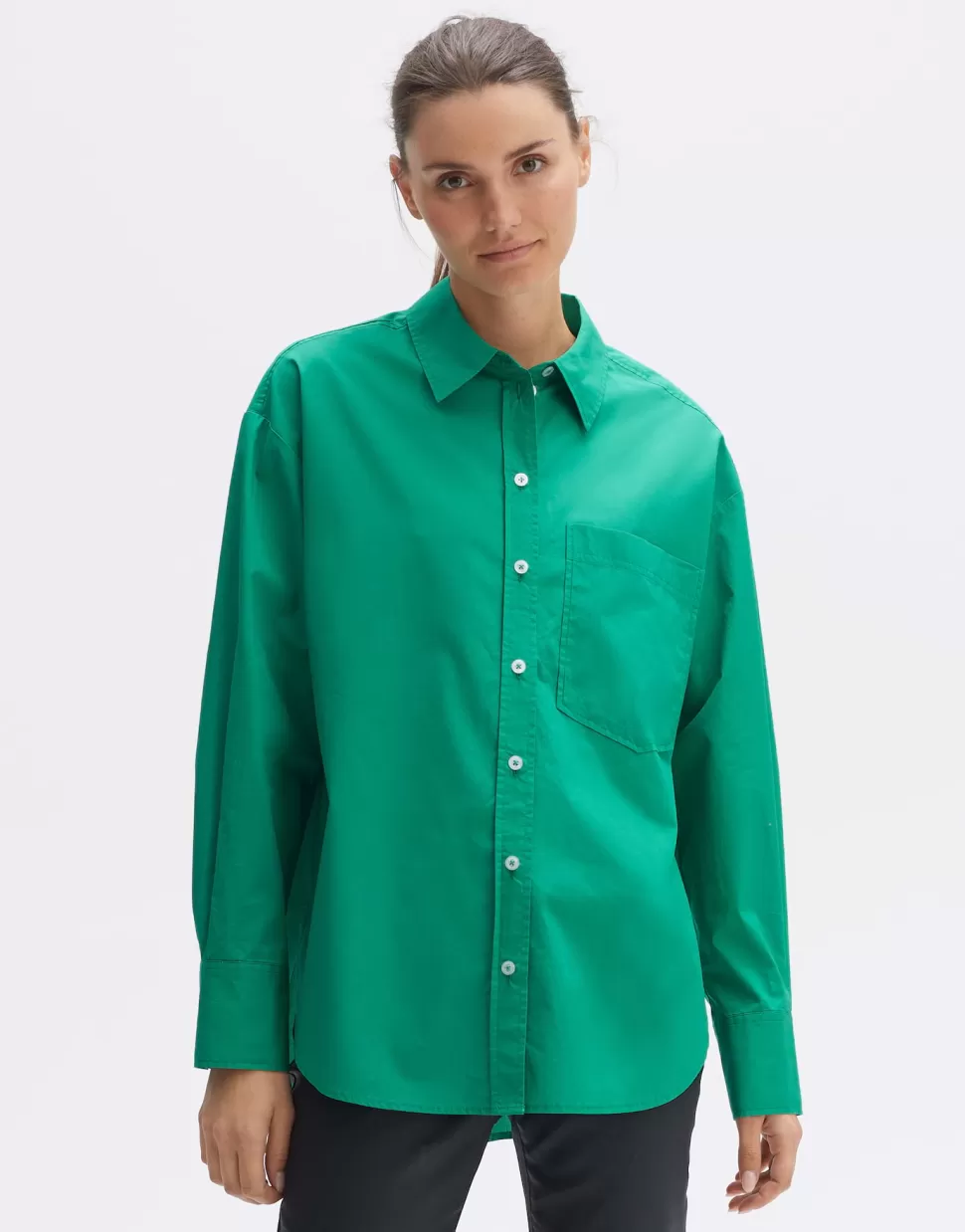 OPUS Fashion Blouses | Blouse Met Lange Mouwen Freyana Pepper Green