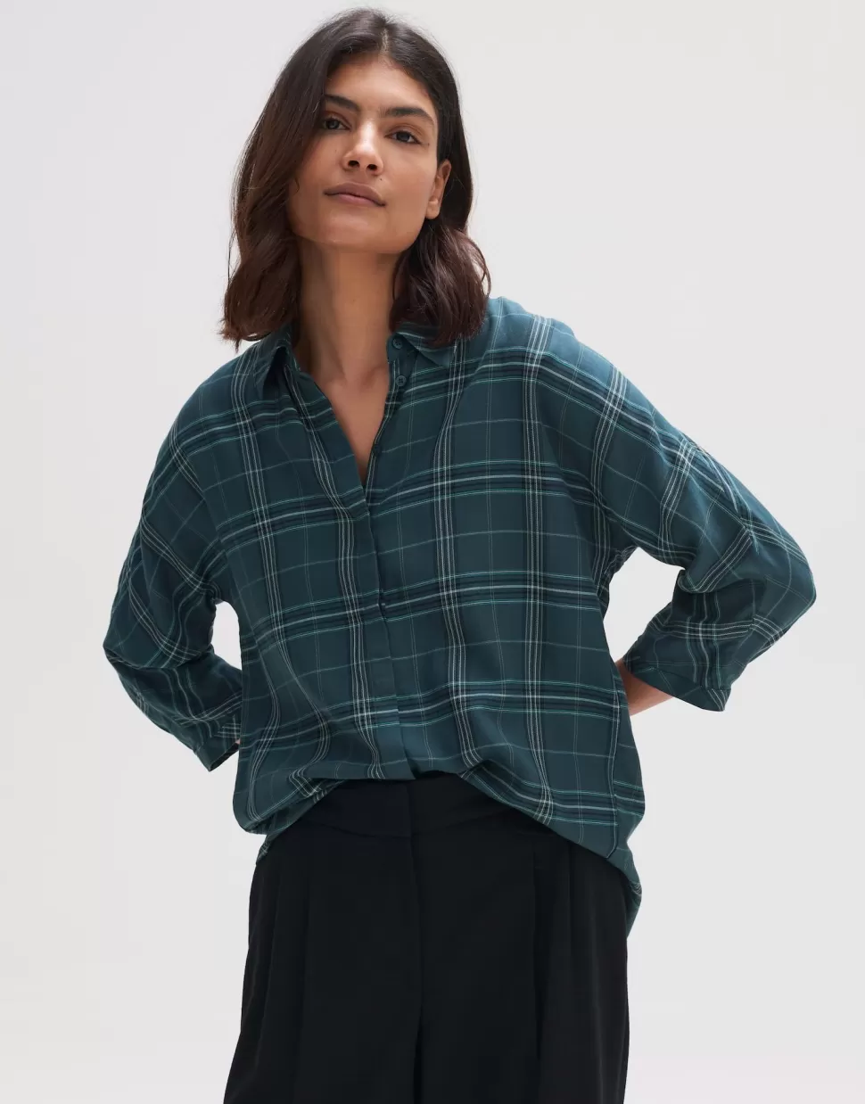 OPUS Fashion Blouses | Blouse Met Lange Mouwen Fudo Modern Deep Teal