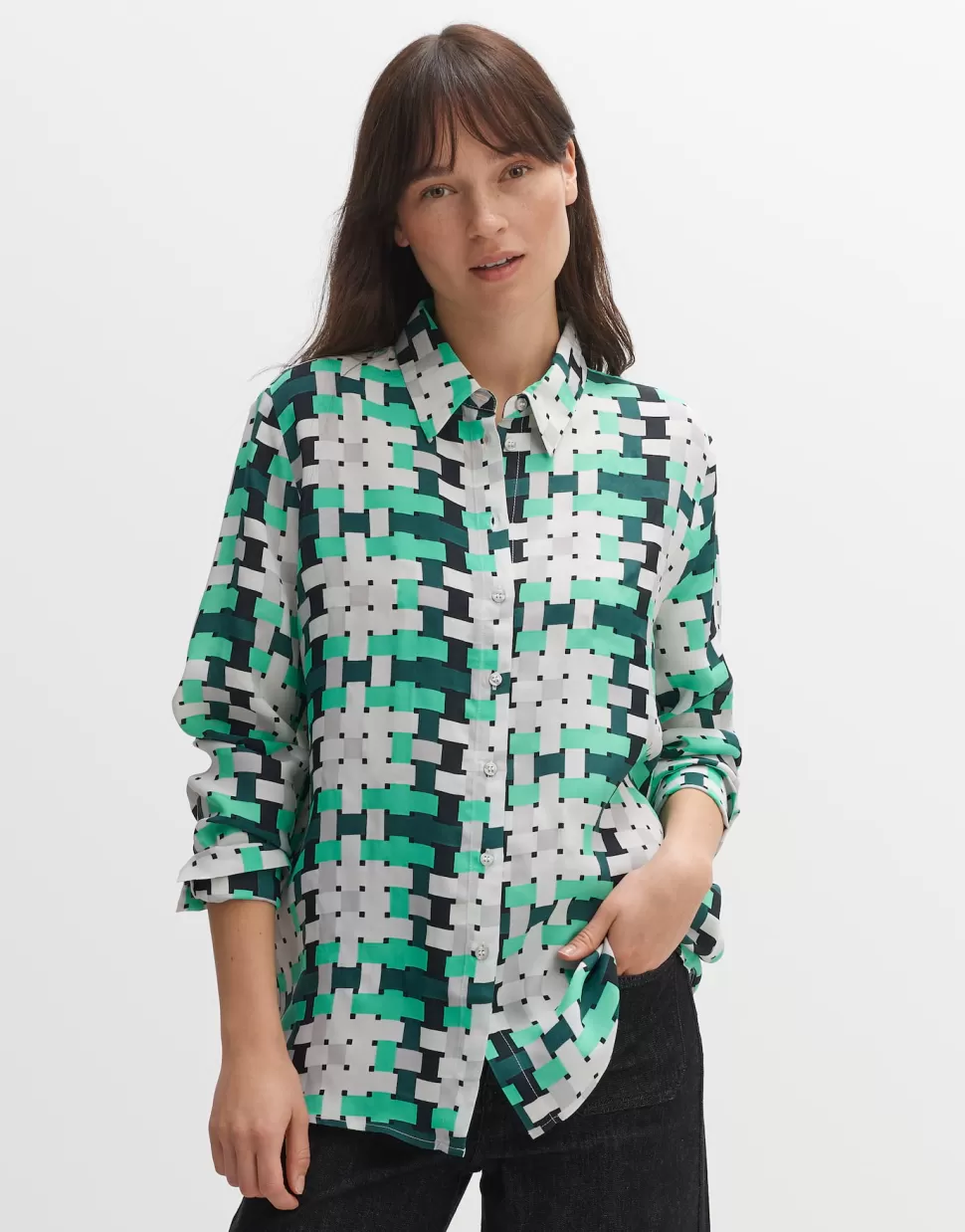 OPUS Fashion Blouses | Blouse Met Print Falkina Opal Green