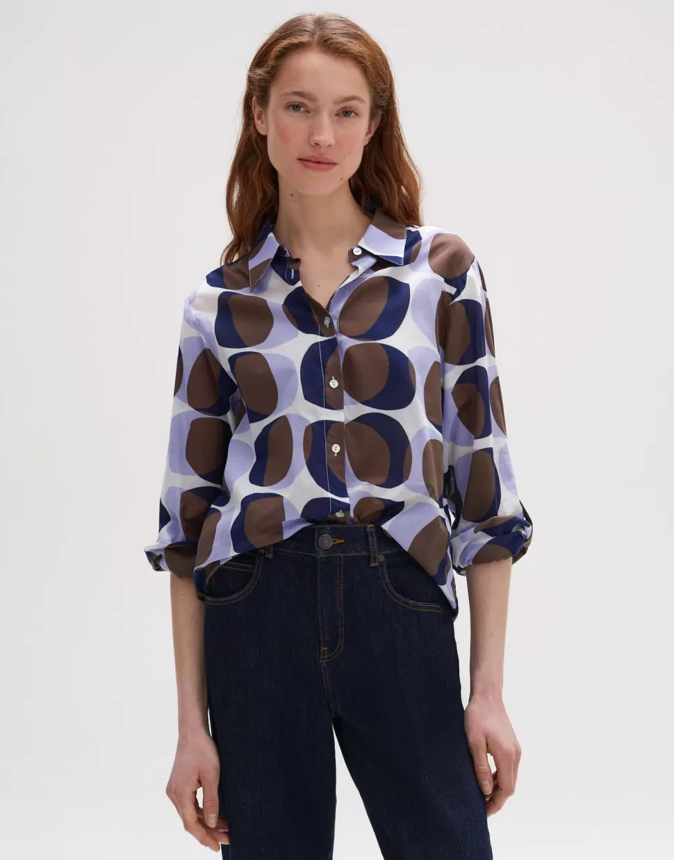 OPUS Fashion Blouses | Blouse Met Print Fumine Witty Sandalwood