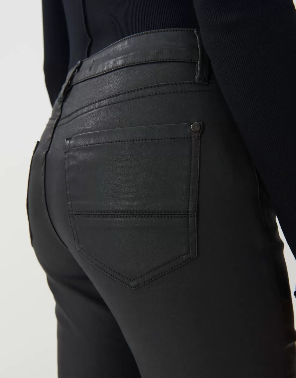 Someday Broeken | Coated Jeans Cadou Coated Black