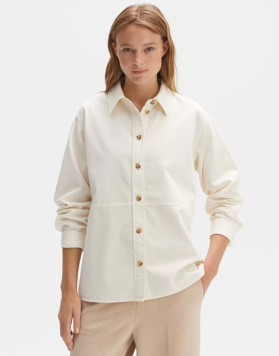 OPUS Fashion Blouses | Corduroy Bloes Fleandra Milk