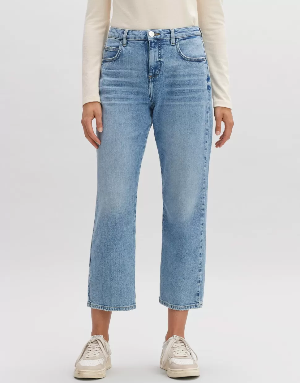 OPUS Fashion Jeans | Cropped Straight Jeans Lani Glazed Blue Glazed