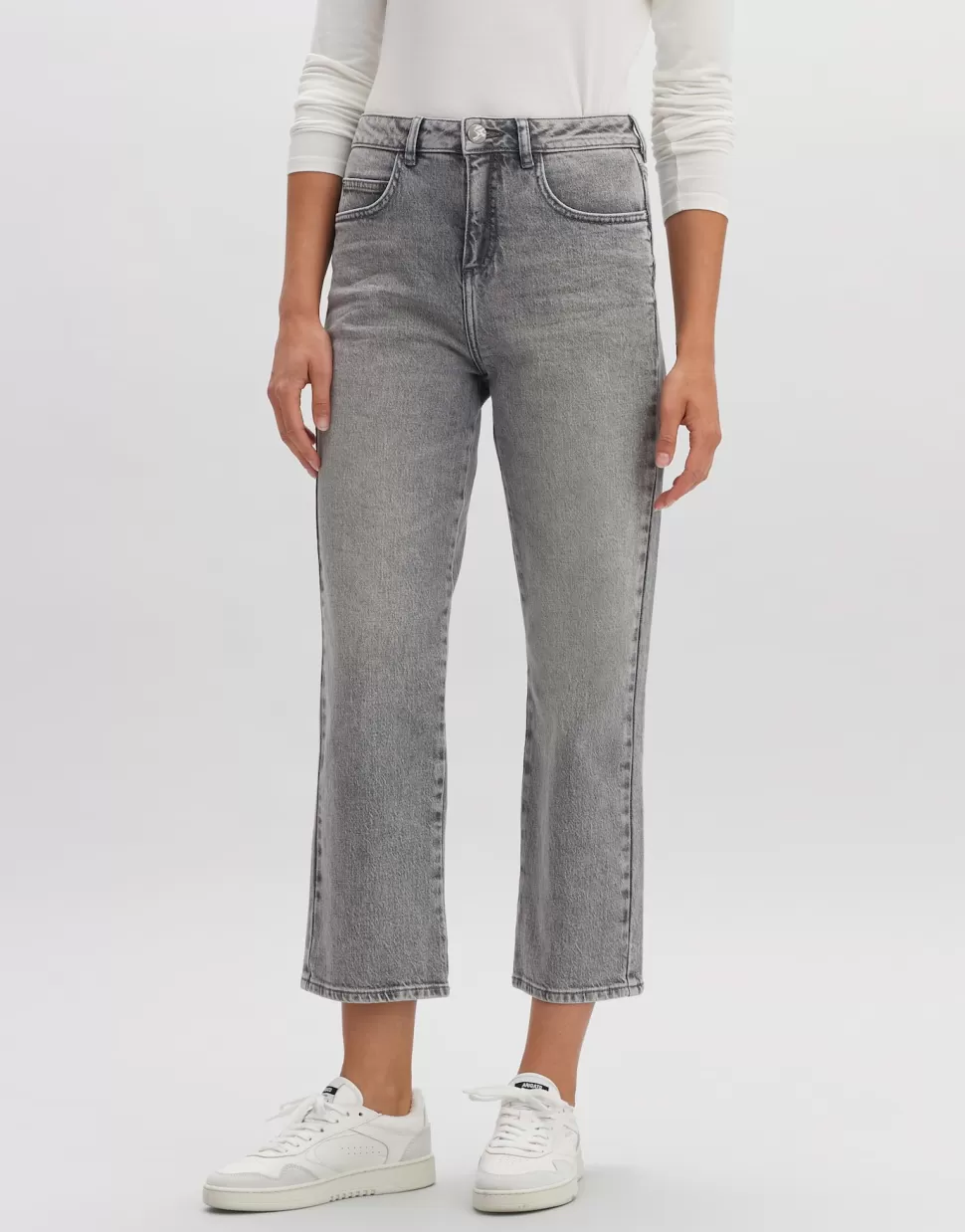 OPUS Fashion Jeans | Cropped Straight Jeans Lani Grey Grey Pastel