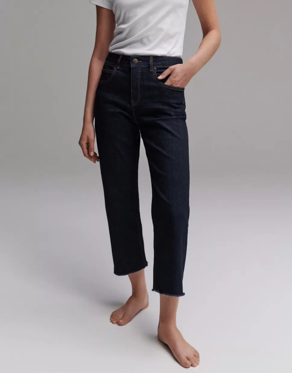 OPUS Fashion Jeans | Cropped Straight Jeans Momito Rinsed Blue