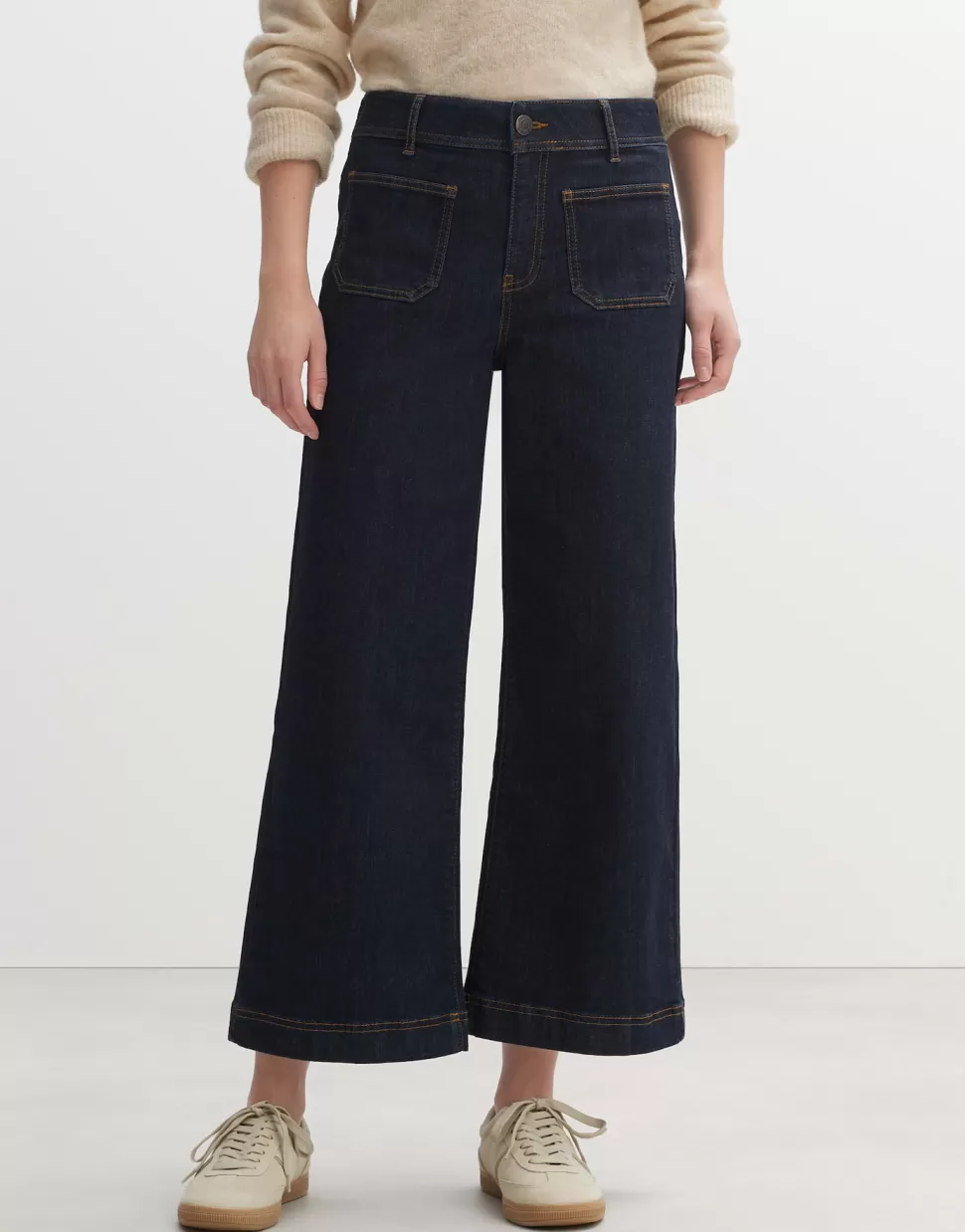 OPUS Fashion Jeans | Cropped Wide Jeans Macona Blue Rinsed Blue