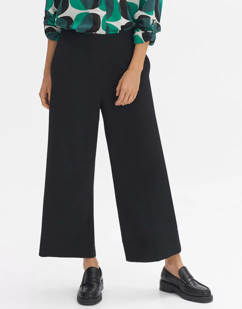 OPUS Fashion Broeken | Culotte Misha Structured Black