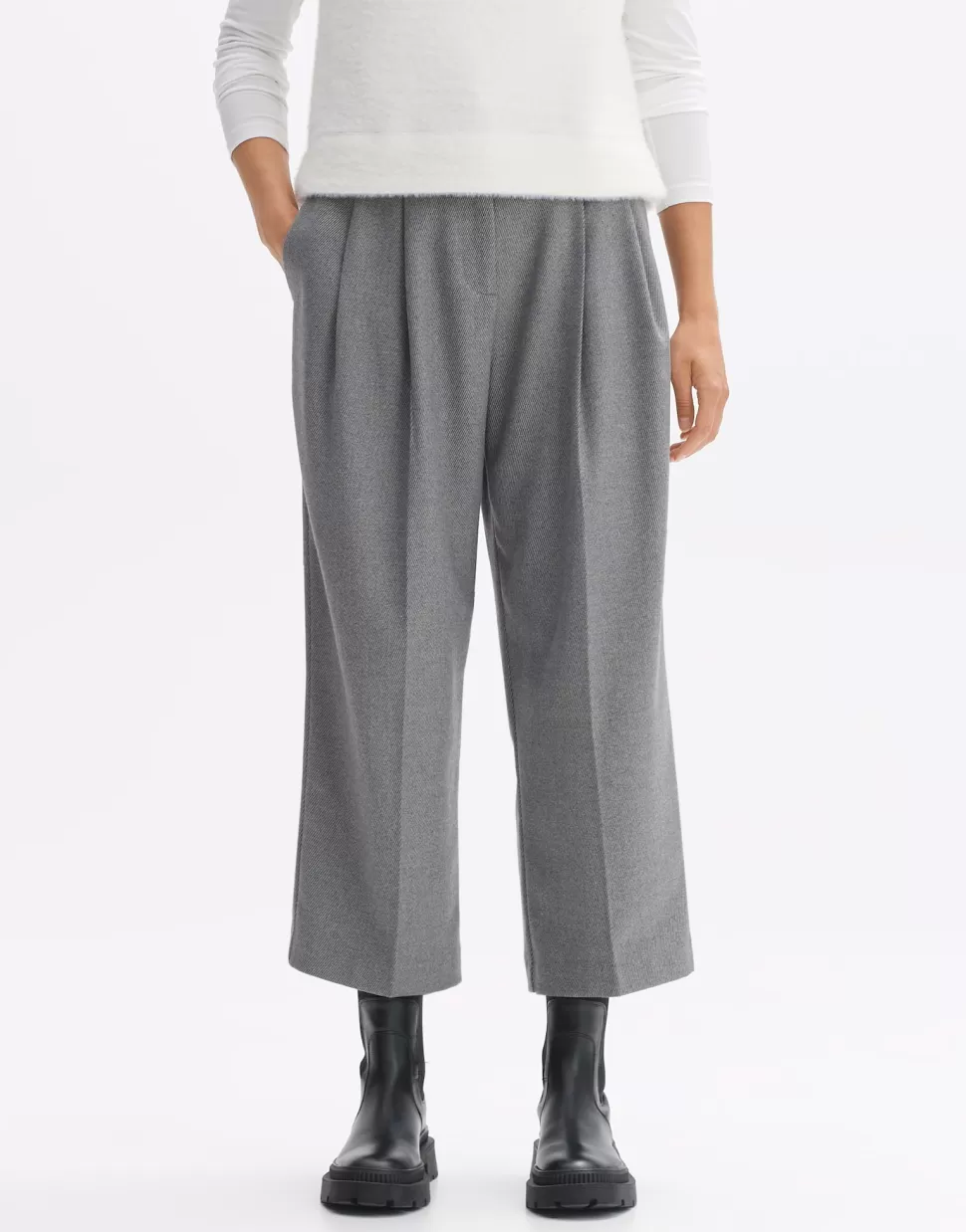 OPUS Fashion Broeken | Culotte Mozy Hazy Fog Melange