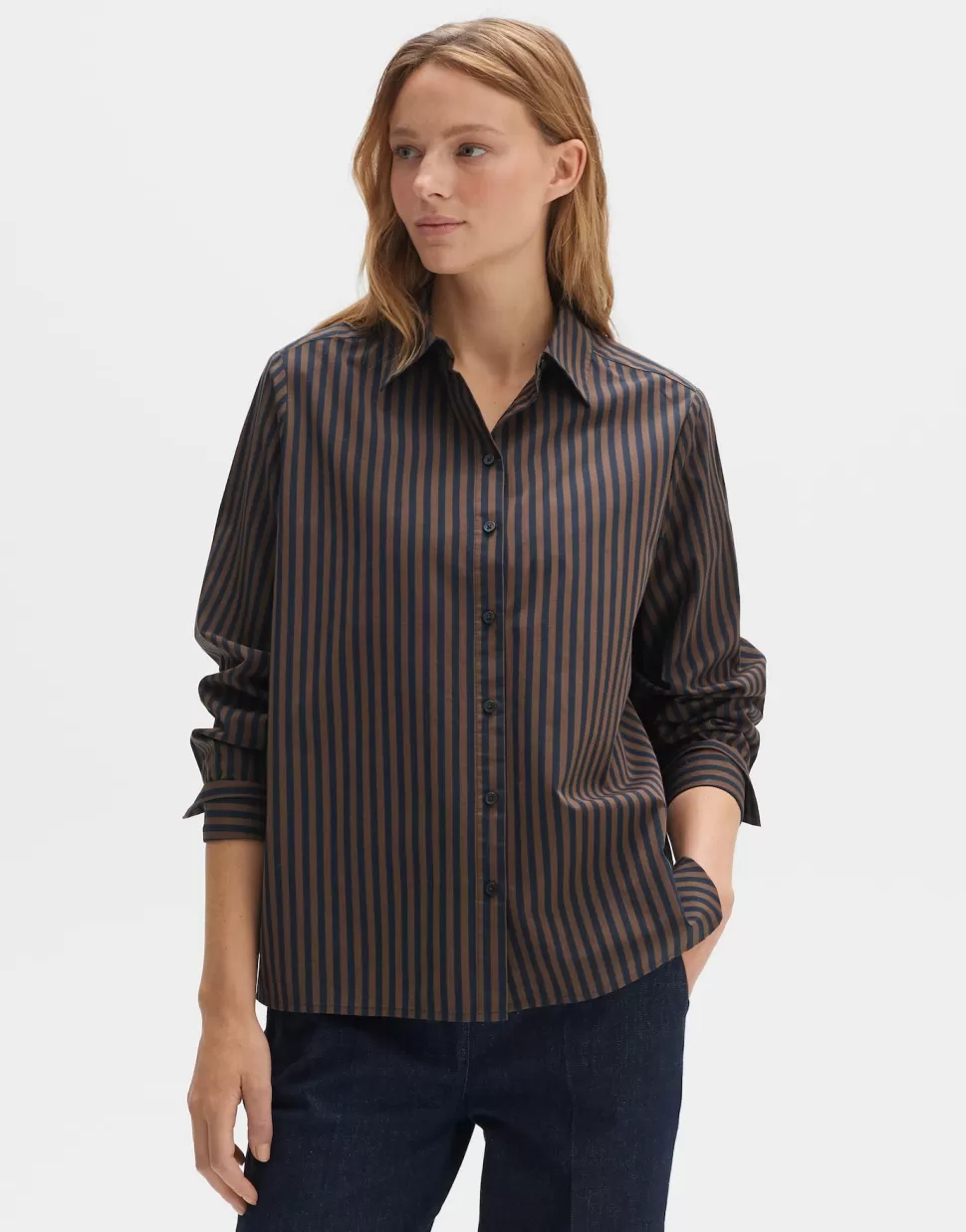 OPUS Fashion Blouses | Gestreepte Blouse Fanida Coal Blue