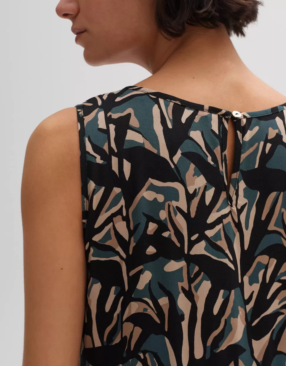 OPUS Fashion Jurken Rokken | Jurk Met Print Worta Shadow Deep Teal