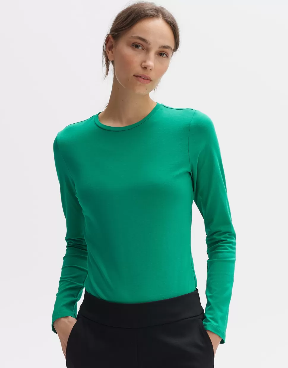 OPUS Fashion Shirts | Longsleeve Smilla Pepper Green