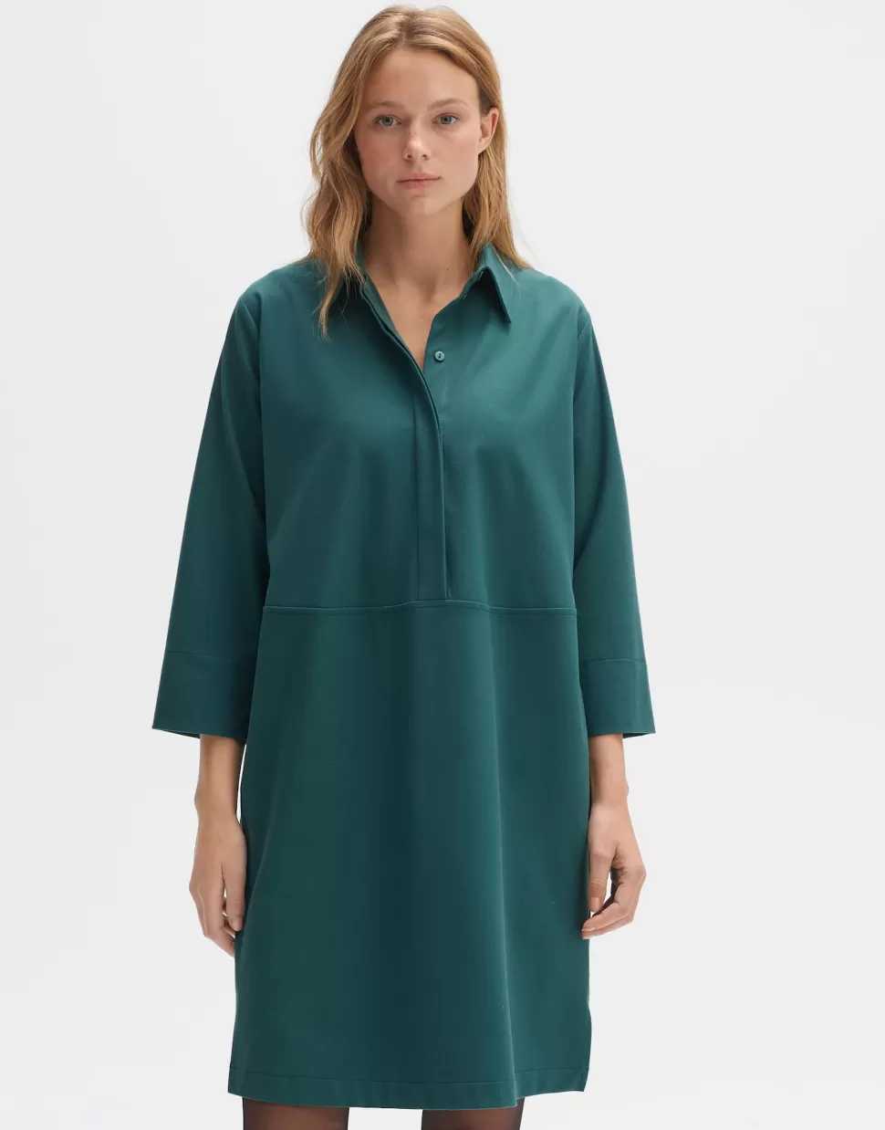 OPUS Fashion Jurken Rokken | Overhemdjurk Wakemi Deep Teal