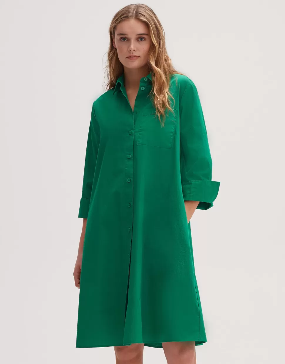 OPUS Fashion Jurken Rokken | Overhemdjurk Wempa Tulip Green