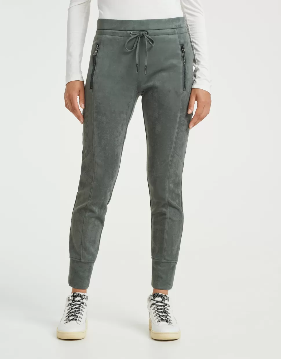 OPUS Fashion Broeken | Stoffen Broek Levina Soft Dark Sage