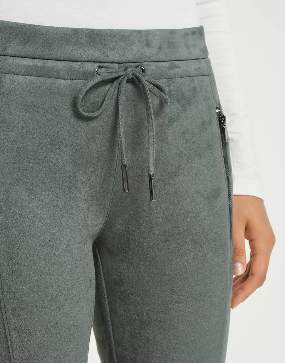 OPUS Fashion Broeken | Stoffen Broek Levina Soft Dark Sage