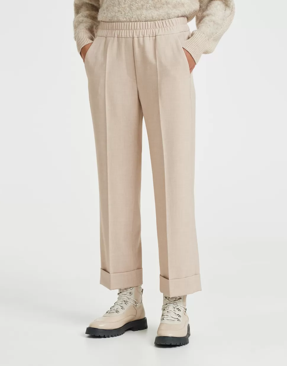 OPUS Fashion Broeken | Stoffen Broek Maikito Brushed Macadamia