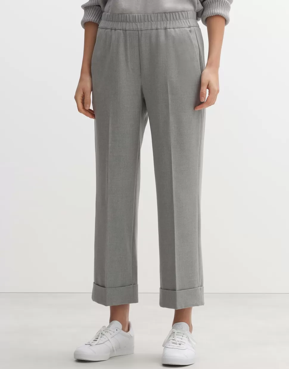 OPUS Fashion Broeken | Stoffen Broek Maikito Brushed Hazy Fog Melange