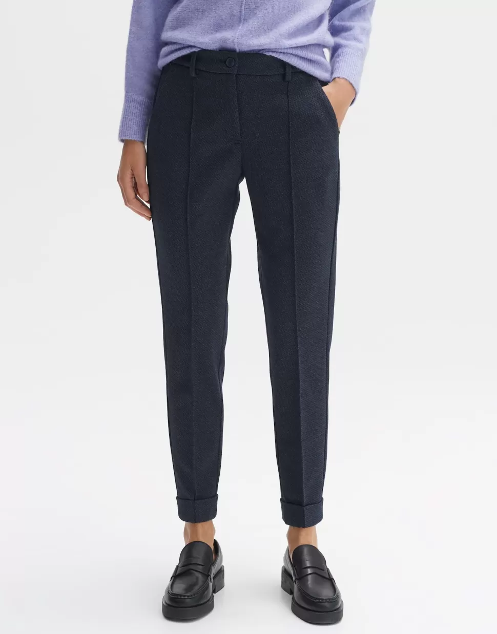 OPUS Fashion Broeken | Stoffen Broek Melina Track Coal Blue