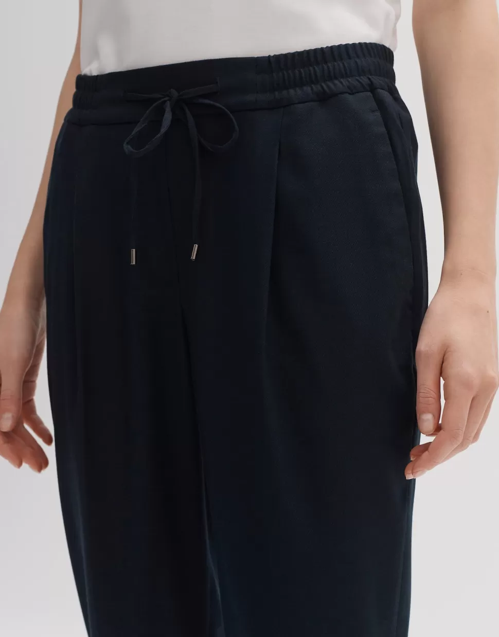 OPUS Fashion Broeken | Stoffen Broek Melosa Breeze Coal Blue