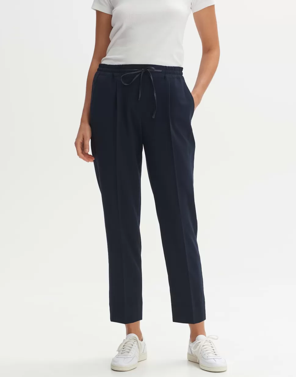 OPUS Fashion Broeken | Stoffen Broek Melosa Track Coal Blue