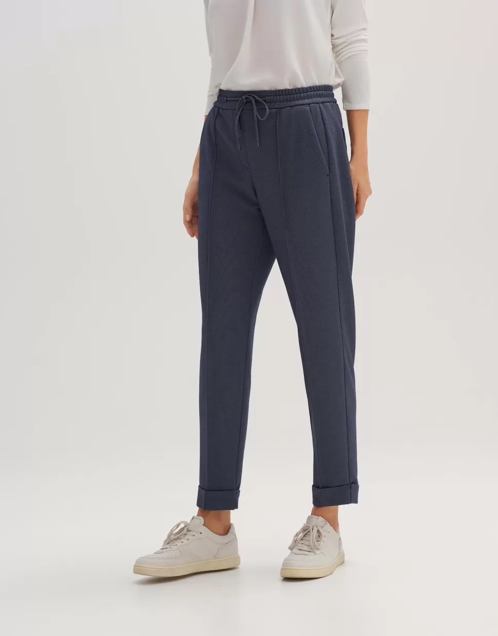 OPUS Fashion Broeken | Stoffen Broek Melvy Cuff Dark Coal Blue